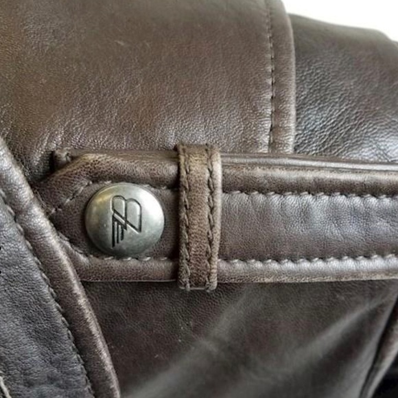 Buffalo David Bitton Brown Leather Moto Style Jacket • Size: Small - Picture 5 of 6
